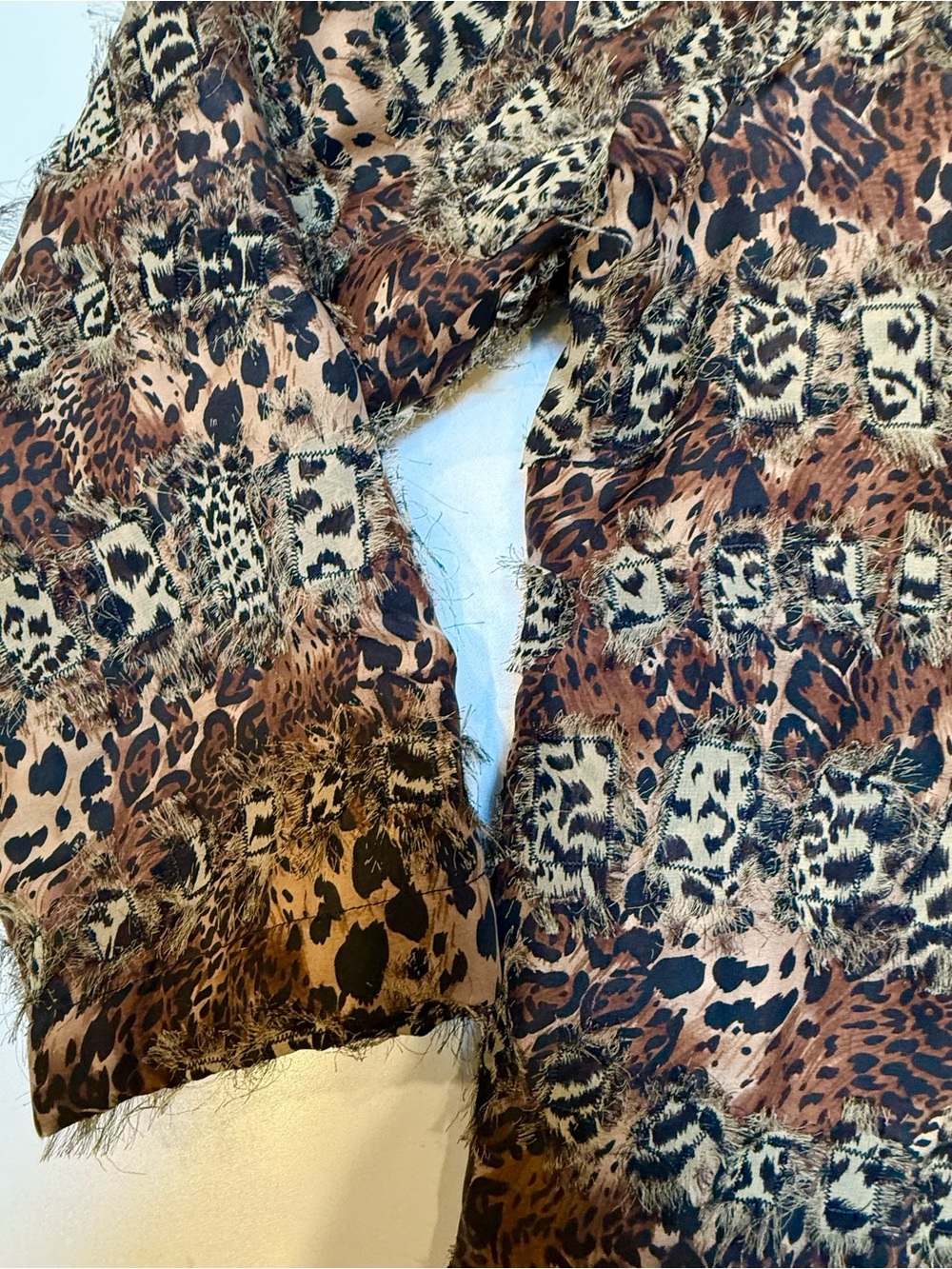 Chico's Animal Print Open Front Jacket in Brown and Tan see description - Picture 4 of 9